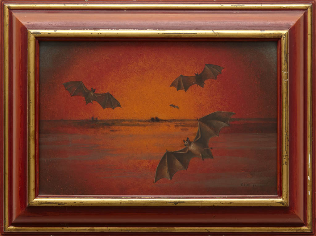 Stanislao Lepri - Les Chauves-souris (The Bats) - 1964 oil on masonite
